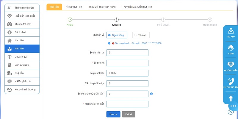 Hướng dẫn rút tiền 123b từ các bước cơ bản